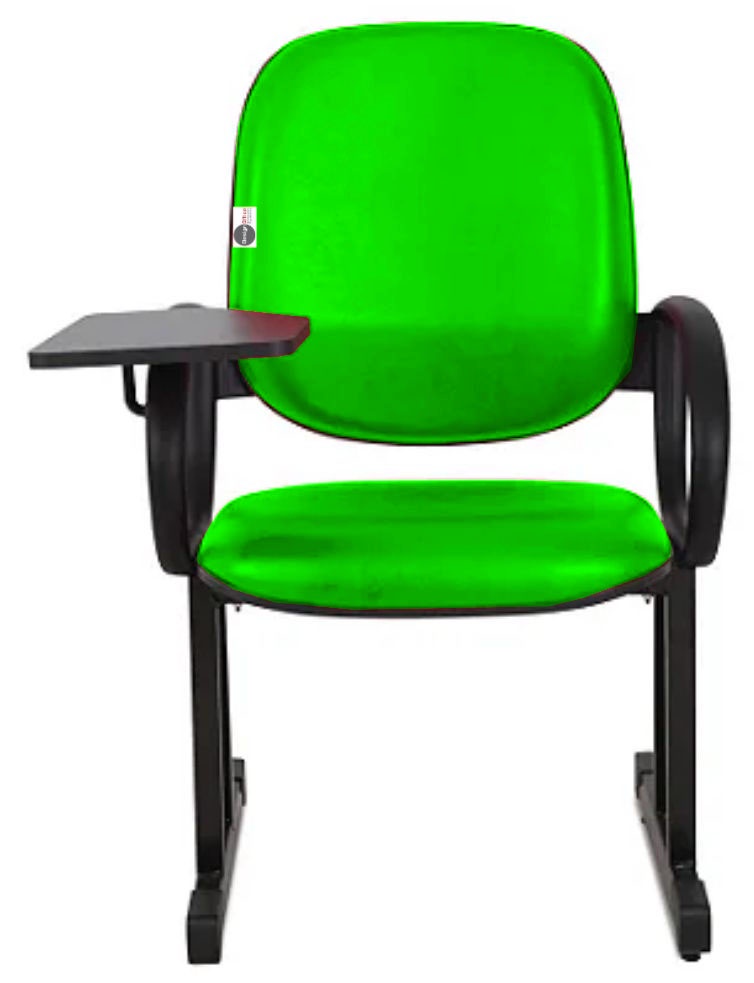 01 Cadeira Escolar para Auditório e Escolas com Prancheta Linha Dallas Auditório Verde
