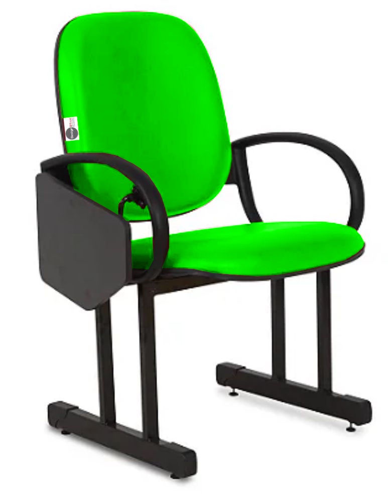 01 Cadeira Escolar para Auditório e Escolas com Prancheta Linha Dallas Auditório Verde