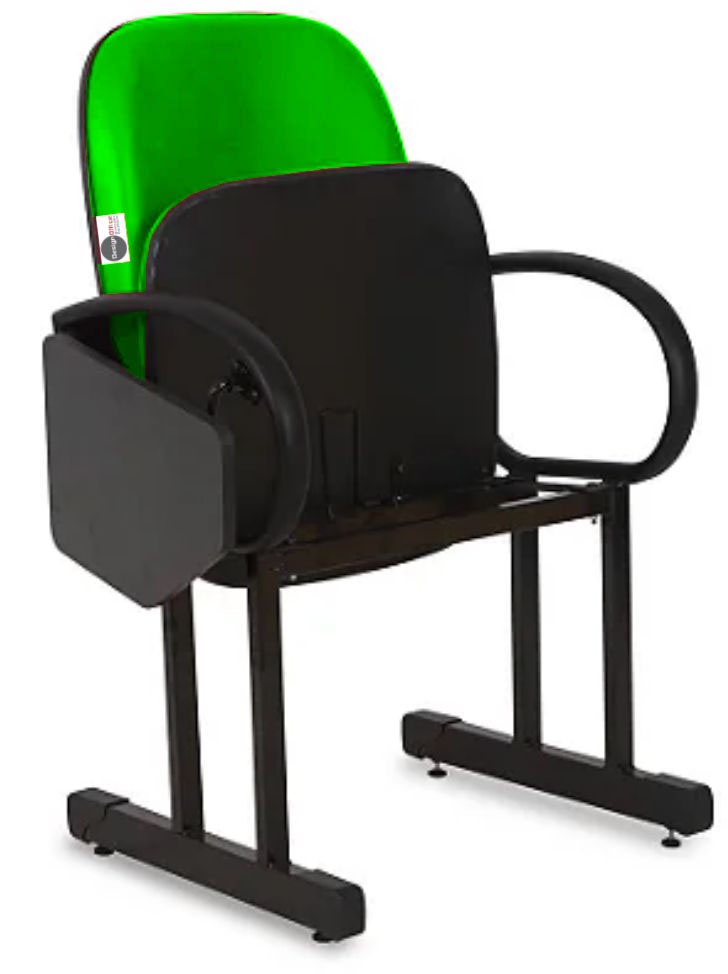 01 Cadeira Escolar para Auditório e Escolas com Prancheta Linha Dallas Auditório Verde