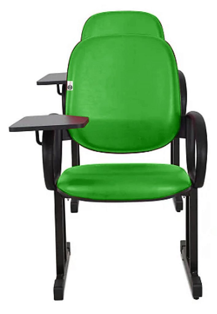 01 Cadeira Escolar para Auditório e Escolas com Prancheta Linha Dallas Auditório Verde