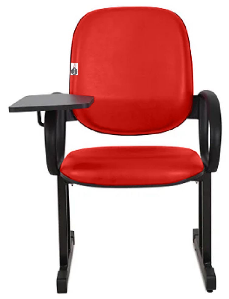 01 Cadeira Escolar para Auditório e Escolas com Prancheta Linha Dallas Auditório Vermelho