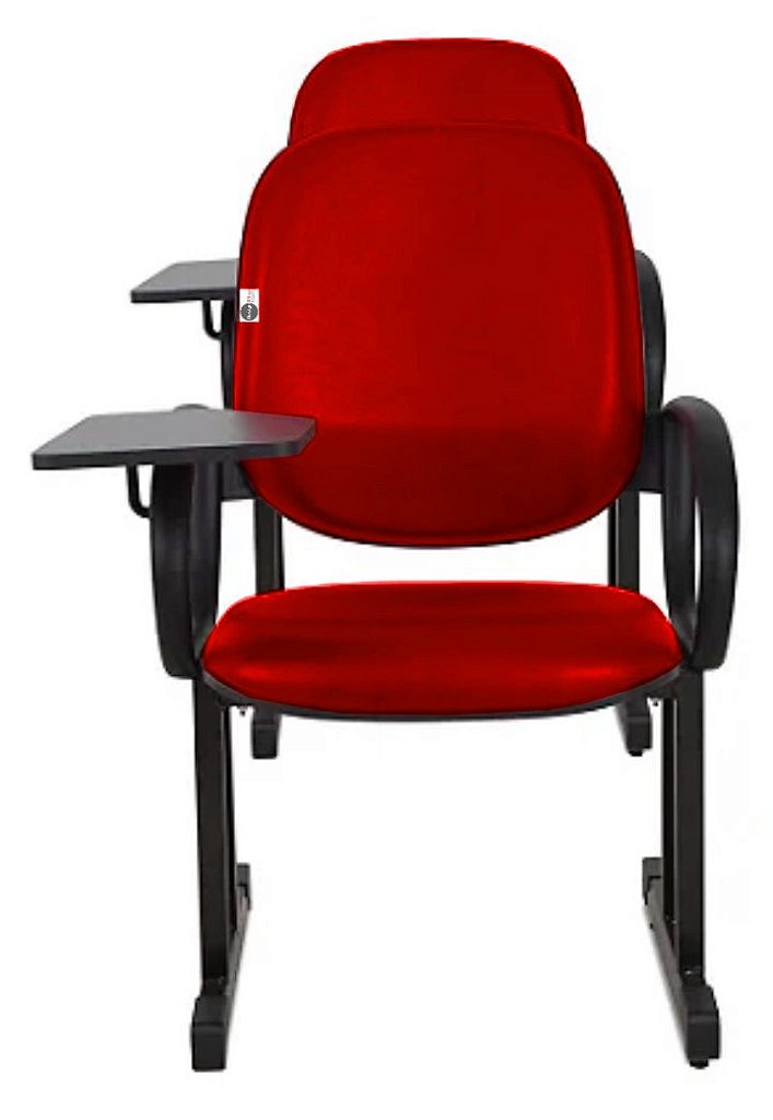 01 Cadeira Escolar para Auditório e Escolas com Prancheta Linha Dallas Auditório Vermelho
