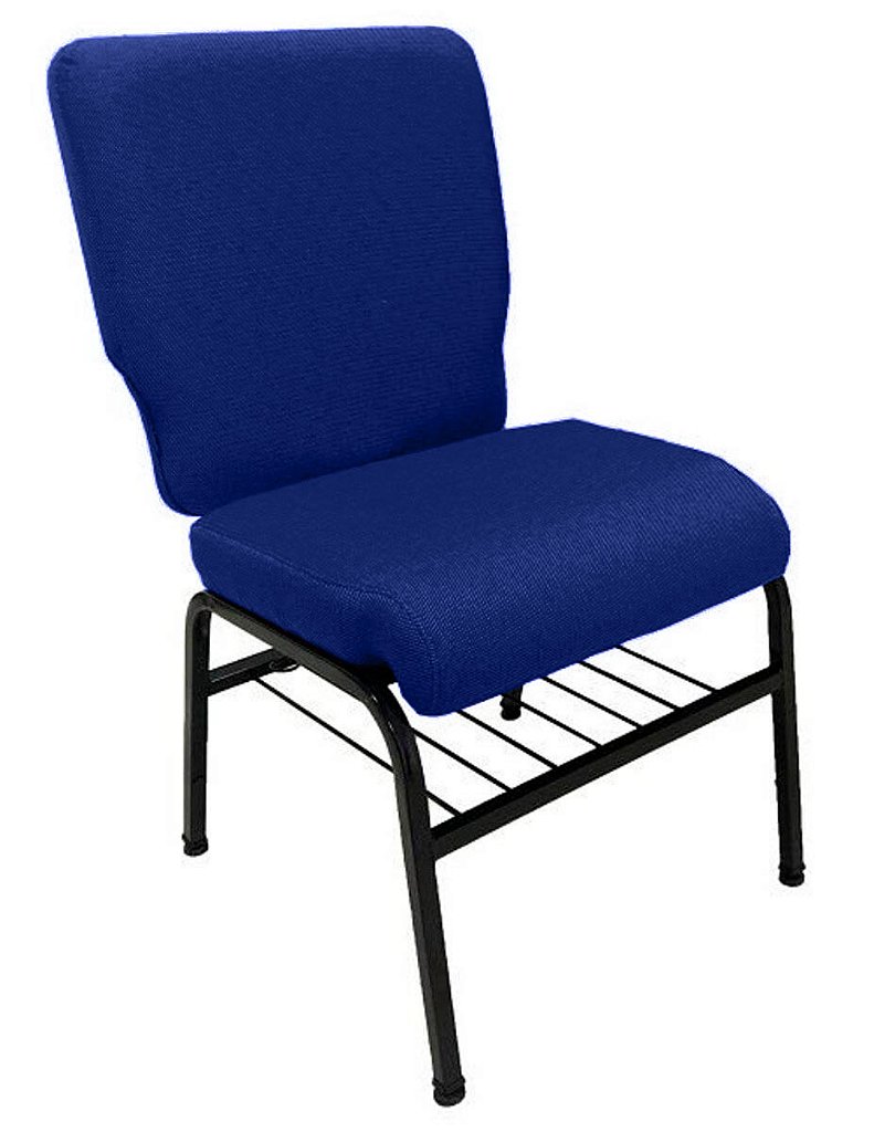 01 Cadeira para Igrejas c/ Porta Biblía e Porta Cálice Azul