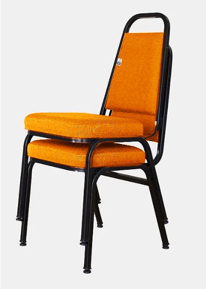 02 Cadeiras Empilhável para Hotelaria Linha Hotel Jersey Laranja