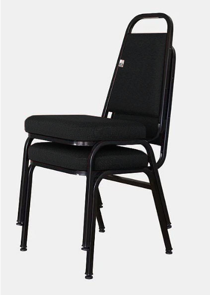 02 Cadeiras Empilhável para Hotelaria Linha Hotel Jersey Preto