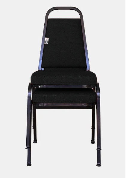 02 Cadeiras Empilhável para Hotelaria Linha Hotel Jersey Preto
