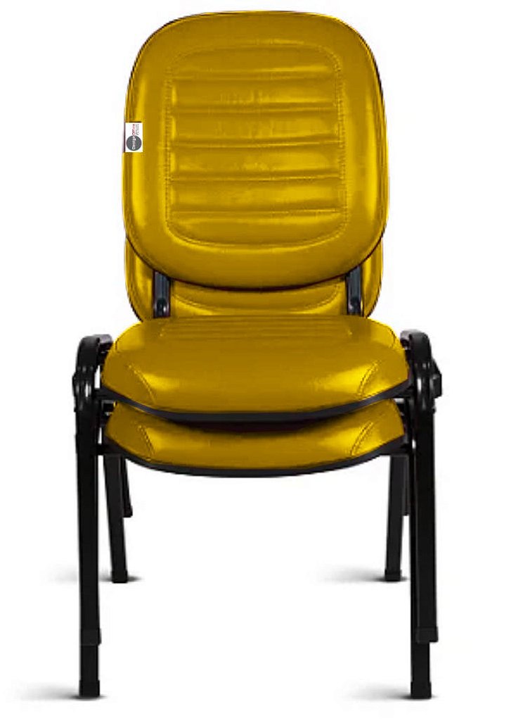 02 Cadeiras Empilhável para Igrejas Evangélicas Linha Holy Amarelo