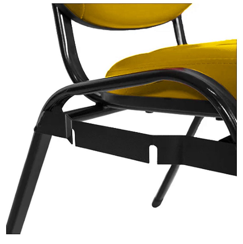 02 Cadeiras Empilhável para Igrejas Evangélicas Linha Holy Amarelo