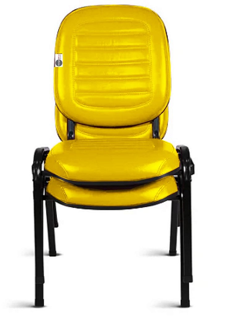 02 Cadeiras Empilhável para Igrejas Evangélicas Linha Holy Amarelo