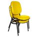 02 Cadeiras Empilhável para Igrejas Evangélicas Linha Holy Amarelo