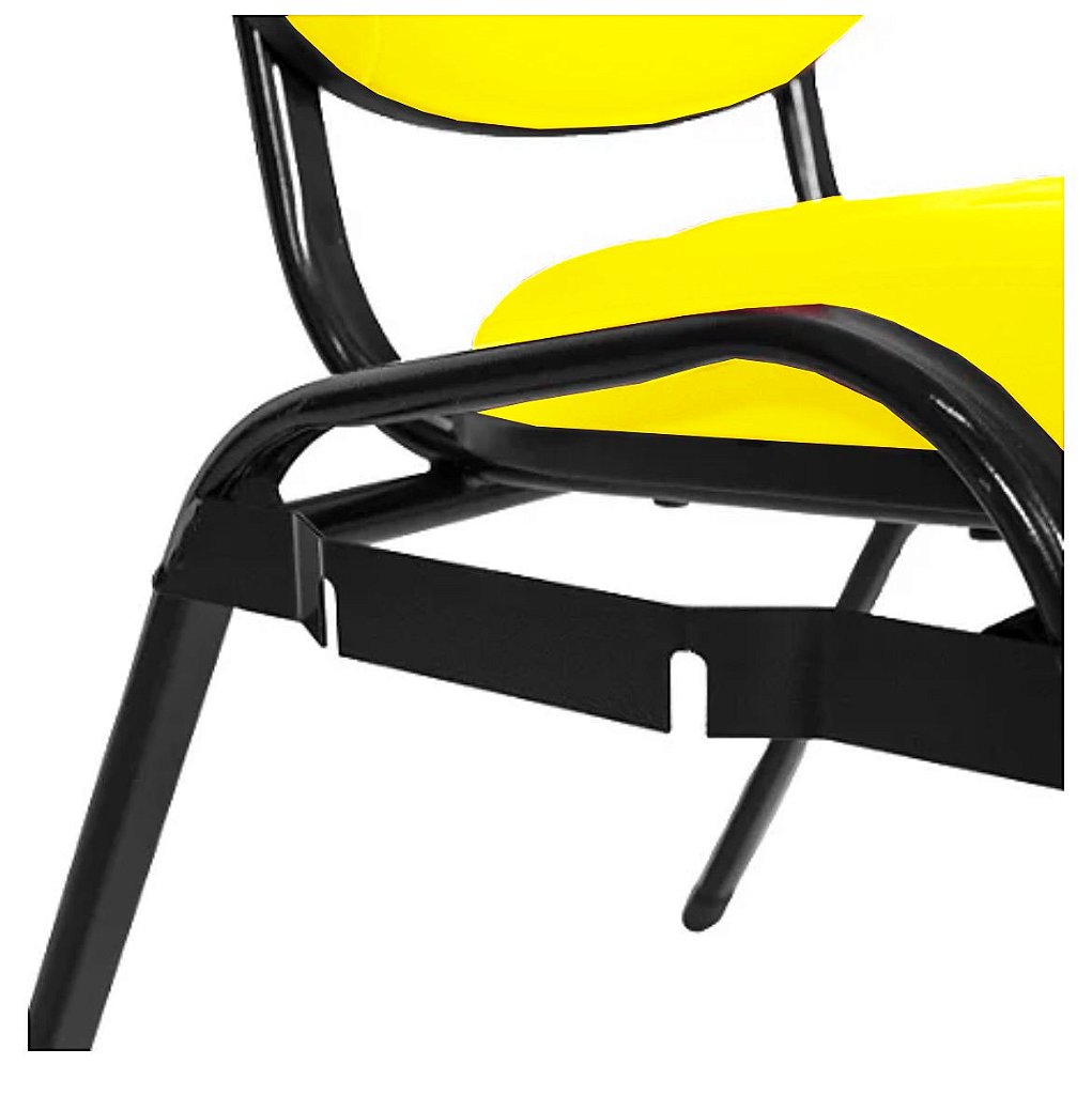 02 Cadeiras Empilhável para Igrejas Evangélicas Linha Holy Amarelo