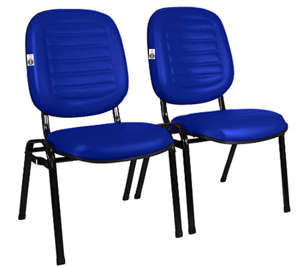 02 Cadeiras Empilhável para Igrejas Evangélicas Linha Holy Azul