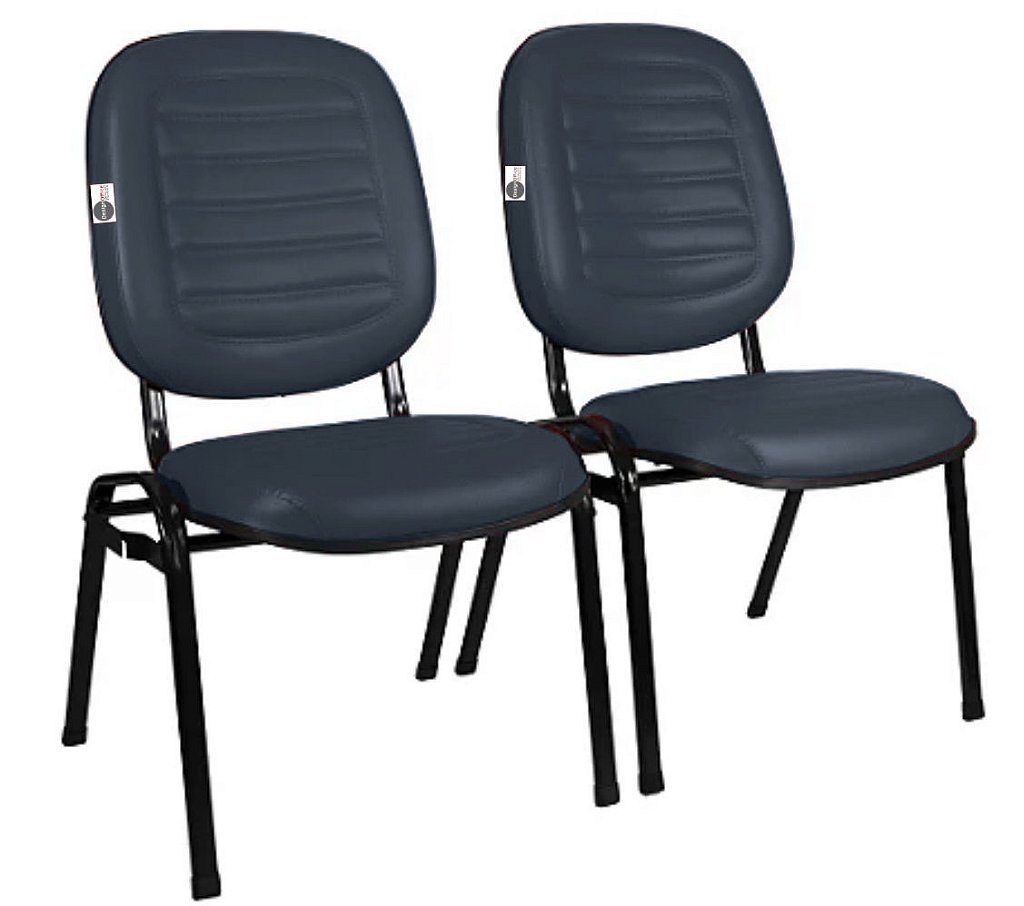 02 Cadeiras Empilhável para Igrejas Evangélicas Linha Holy Azul