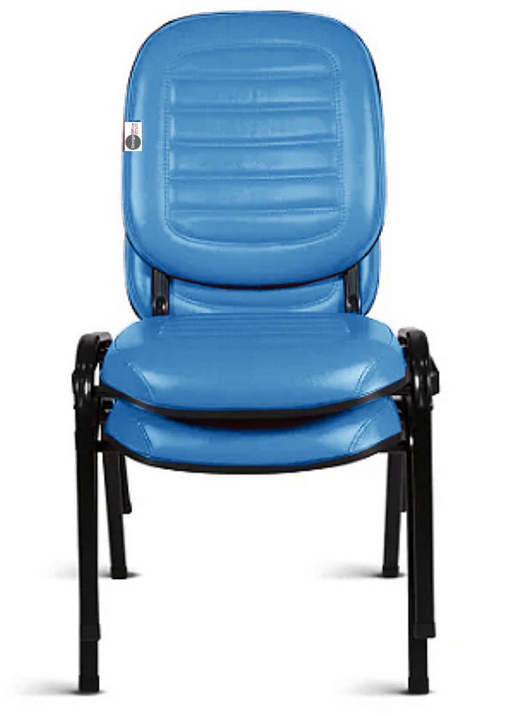 02 Cadeiras Empilhável para Igrejas Evangélicas Linha Holy Azul