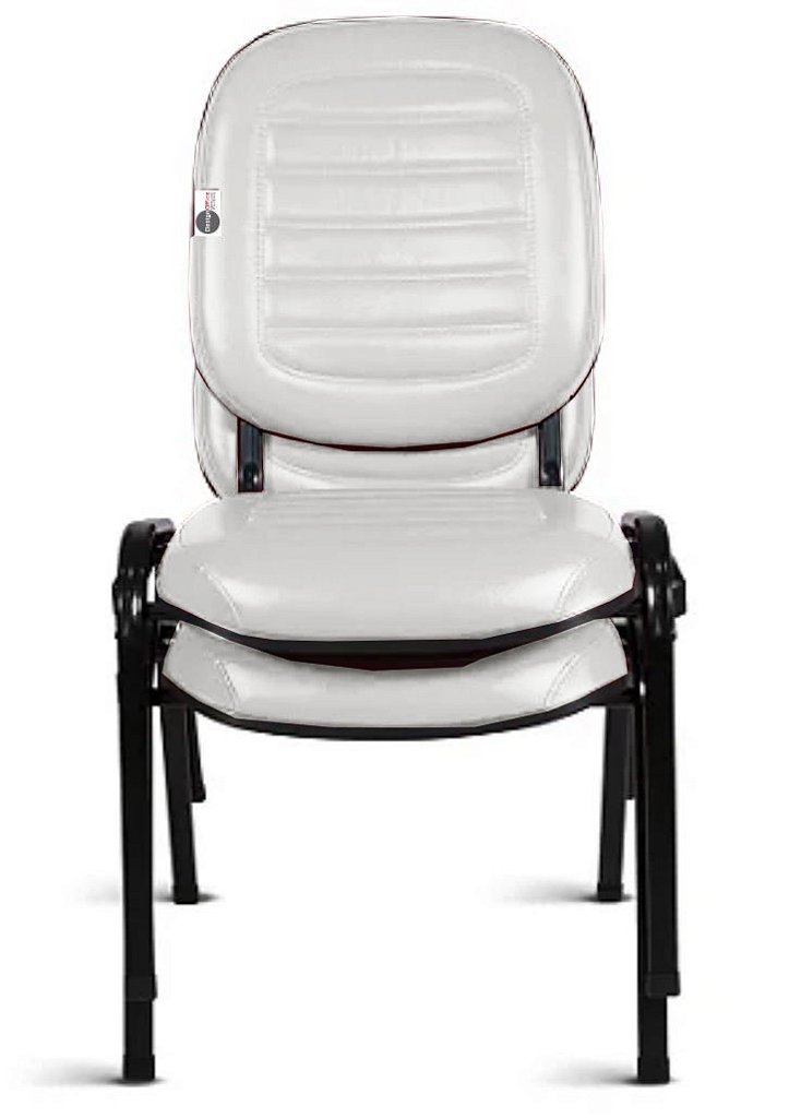 02 Cadeiras Empilhável para Igrejas Evangélicas Linha Holy Branco