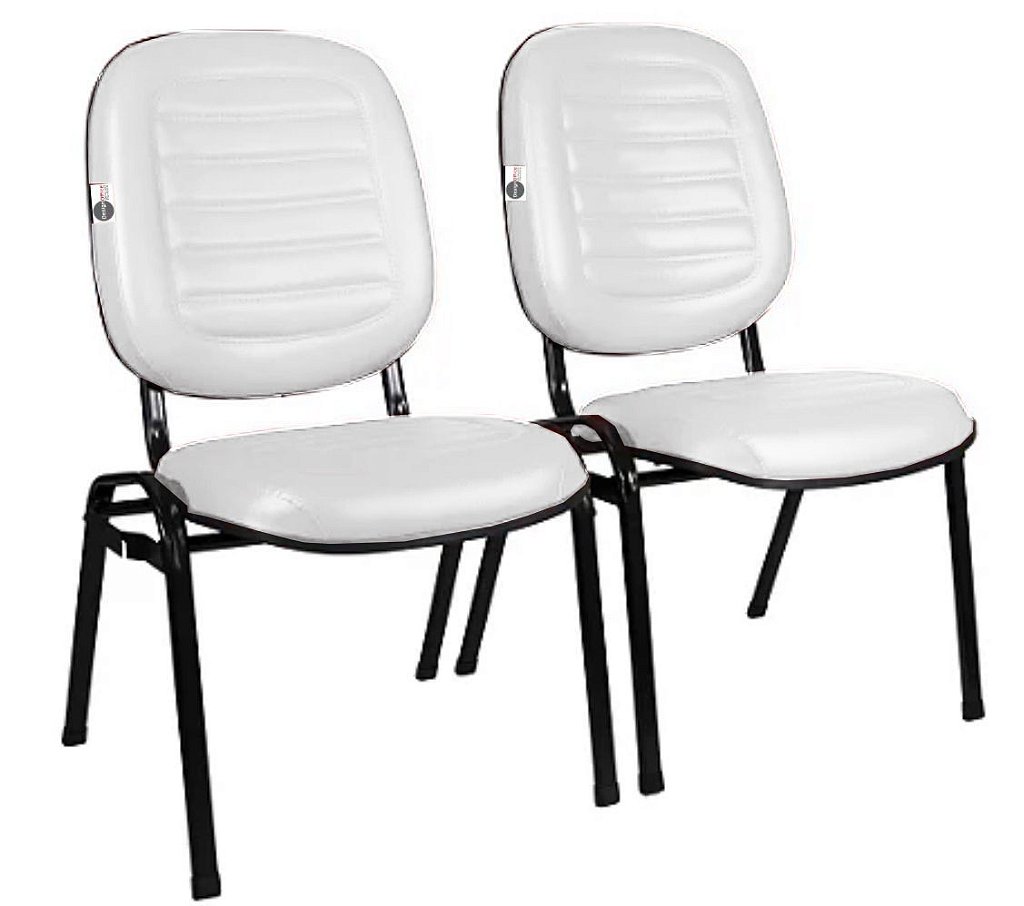 02 Cadeiras Empilhável para Igrejas Evangélicas Linha Holy Branco