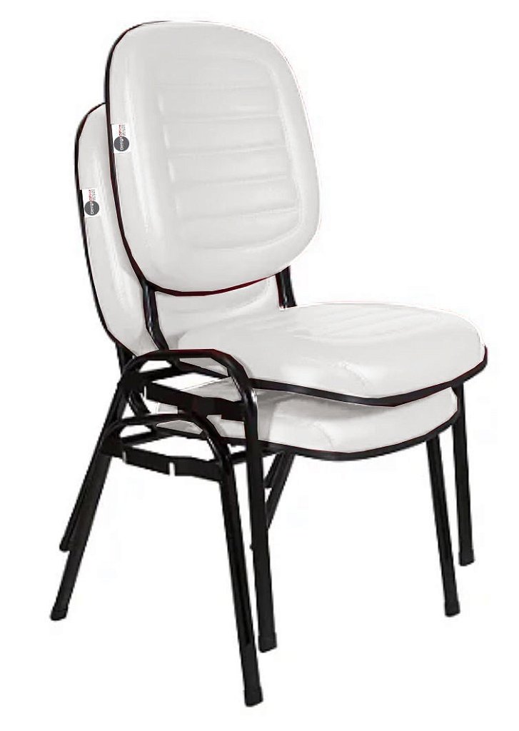 02 Cadeiras Empilhável para Igrejas Evangélicas Linha Holy Branco