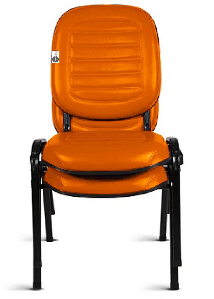 02 Cadeiras Empilhável para Igrejas Evangélicas Linha Holy Laranja