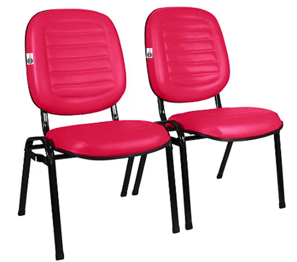 02 Cadeiras Empilhável para Igrejas Evangélicas Linha Holy Rosa