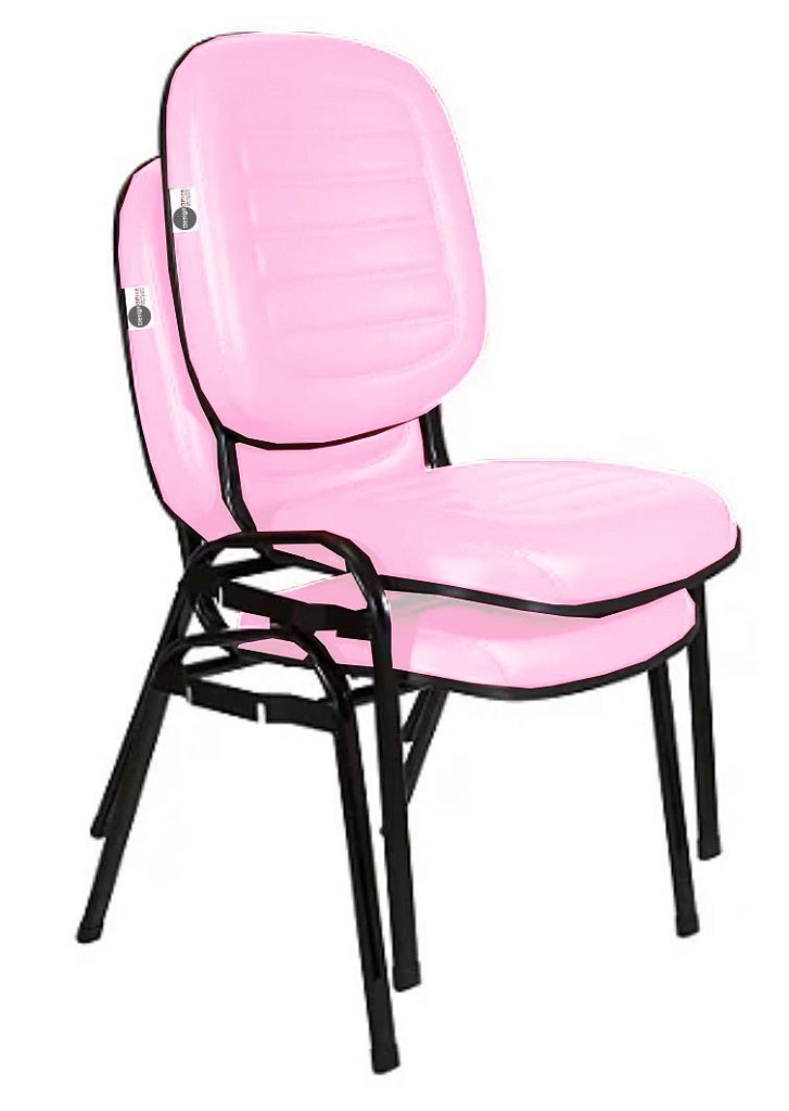 02 Cadeiras Empilhável para Igrejas Evangélicas Linha Holy Rosa