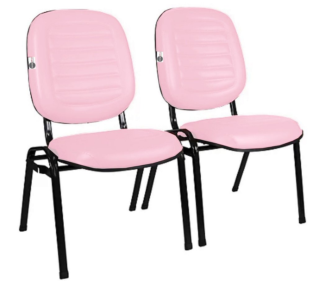 02 Cadeiras Empilhável para Igrejas Evangélicas Linha Holy Rosa