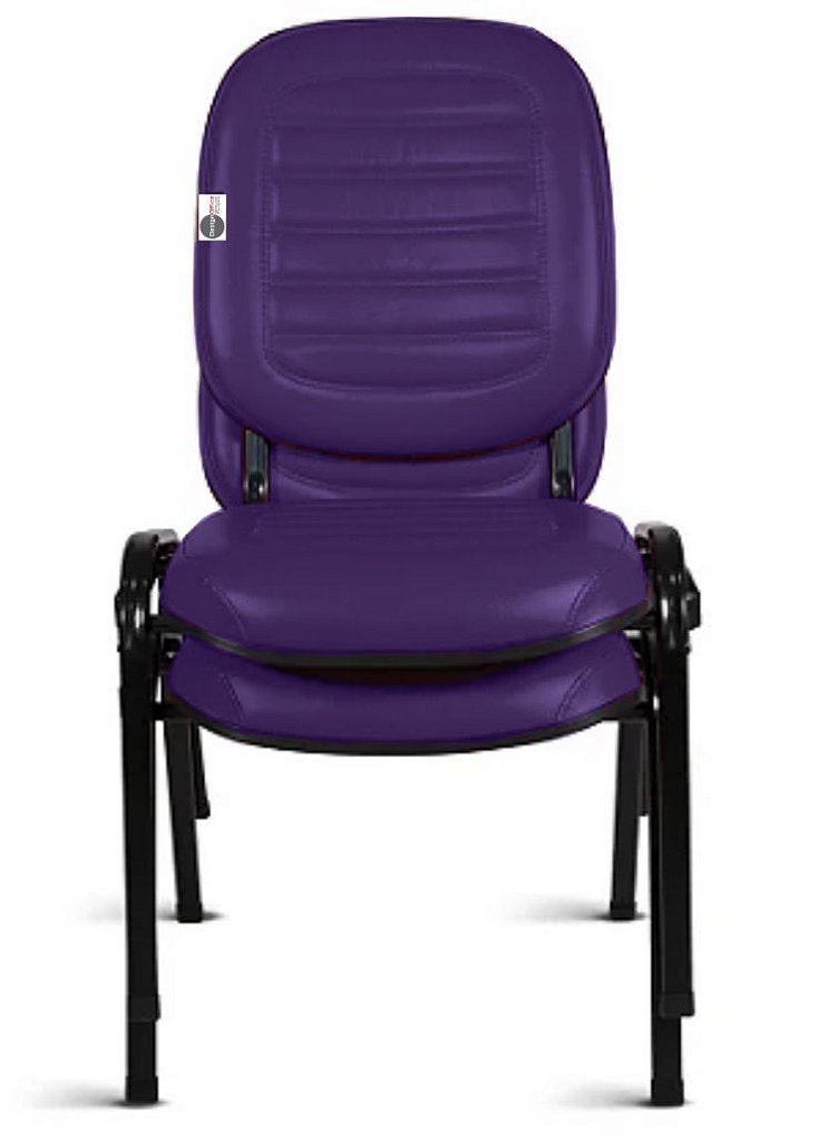 02 Cadeiras Empilhável para Igrejas Evangélicas Linha Holy Roxo