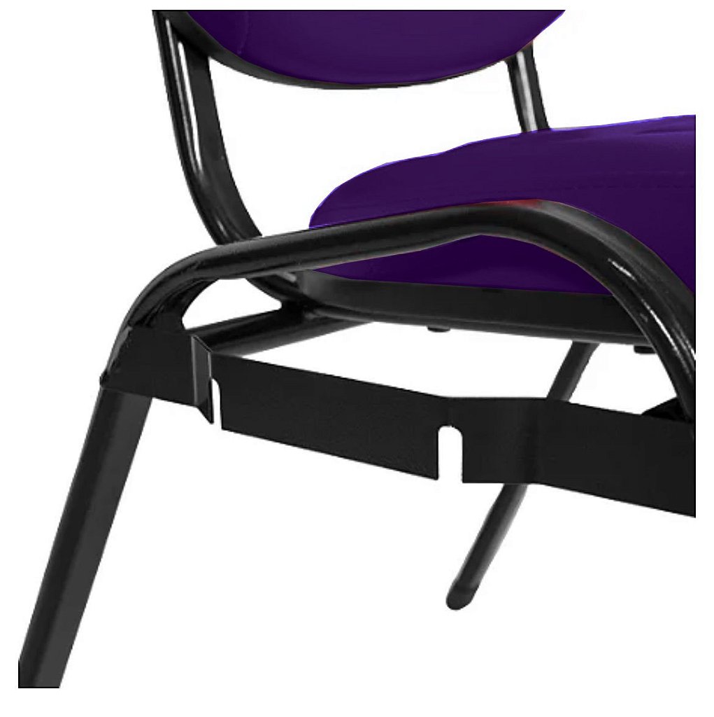 02 Cadeiras Empilhável para Igrejas Evangélicas Linha Holy Roxo