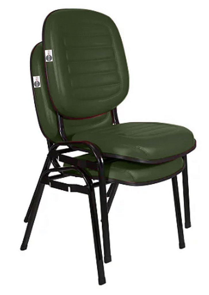 02 Cadeiras Empilhável para Igrejas Evangélicas Linha Holy Verde