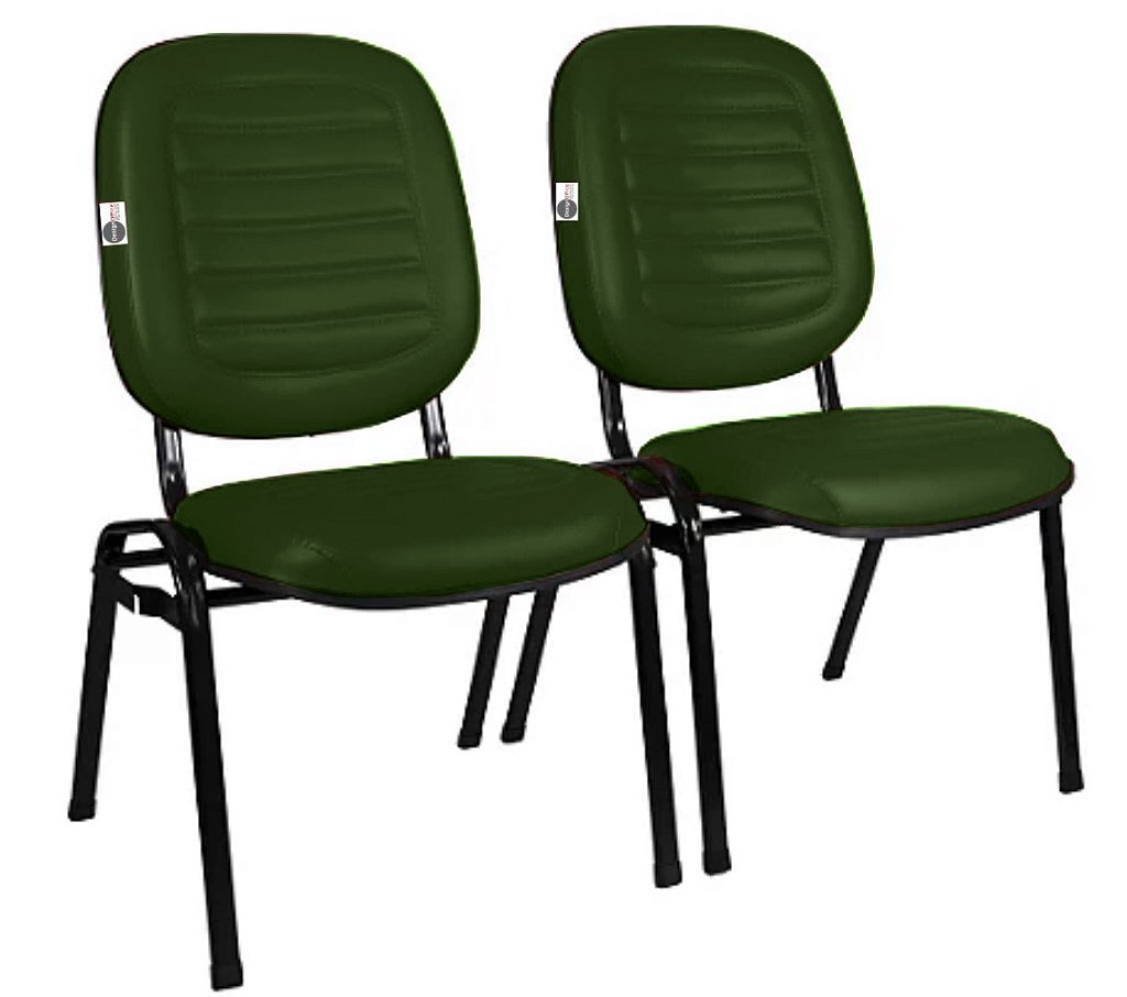02 Cadeiras Empilhável para Igrejas Evangélicas Linha Holy Verde