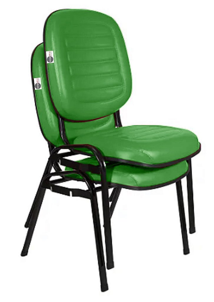 02 Cadeiras Empilhável para Igrejas Evangélicas Linha Holy Verde