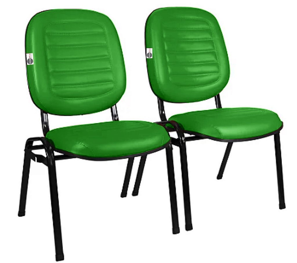 02 Cadeiras Empilhável para Igrejas Evangélicas Linha Holy Verde