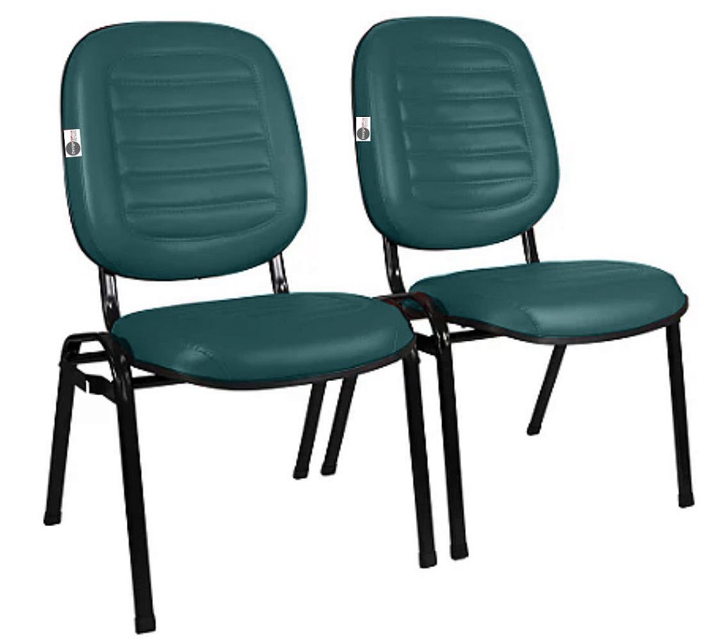 02 Cadeiras Empilhável para Igrejas Evangélicas Linha Holy Verde
