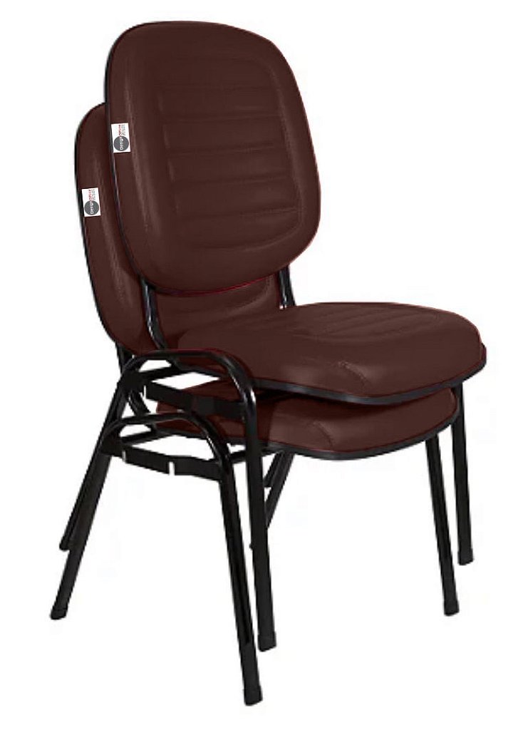 02 Cadeiras Empilhável para Igrejas Evangélicas Linha Holy Vermelho