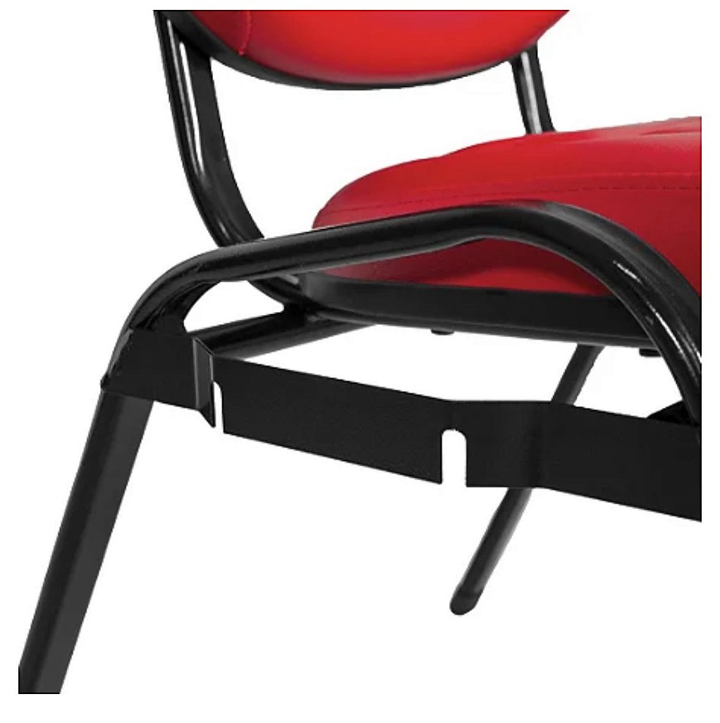 02 Cadeiras Empilhável para Igrejas Evangélicas Linha Holy Vermelho