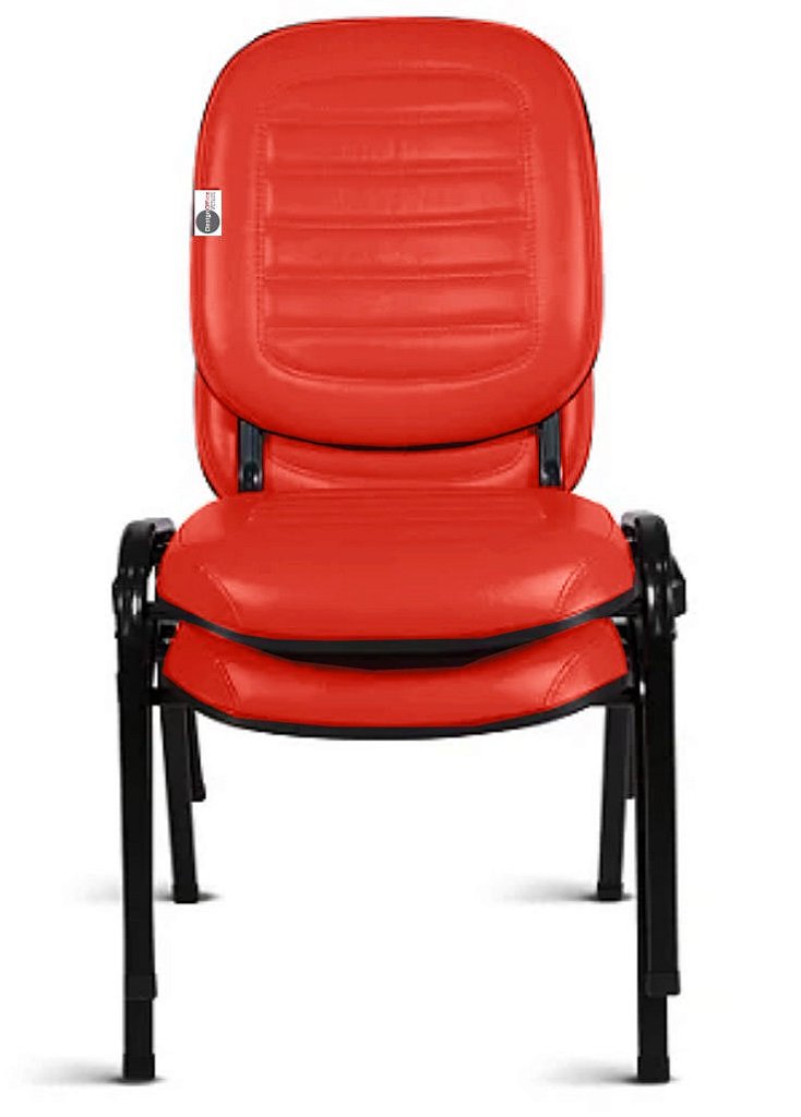 02 Cadeiras Empilhável para Igrejas Evangélicas Linha Holy Vermelho