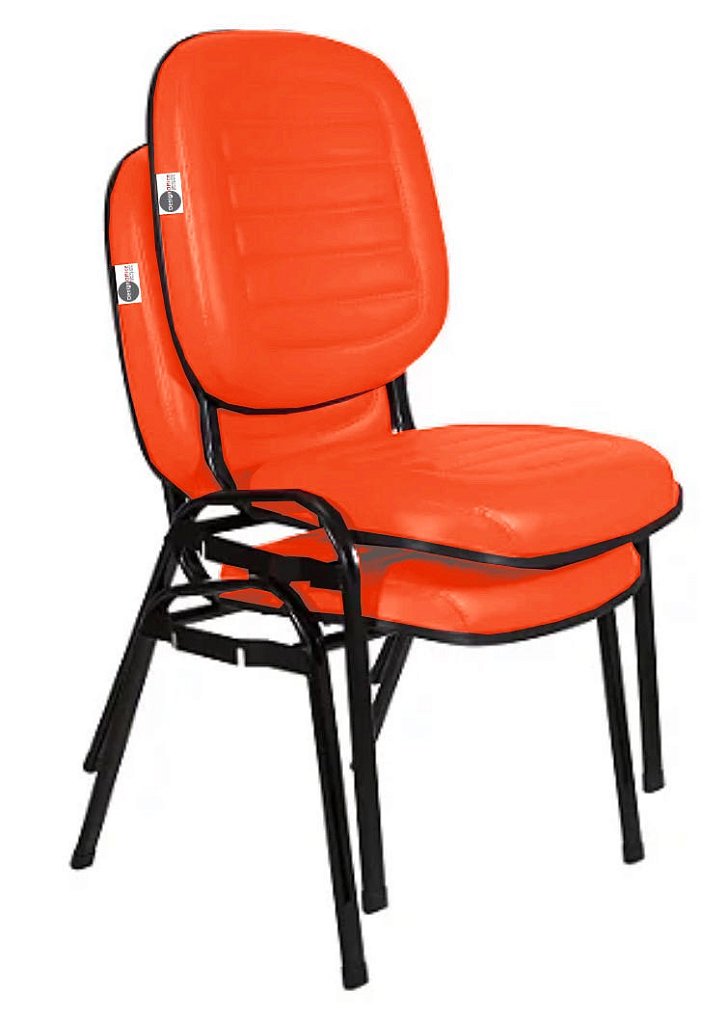 02 Cadeiras Empilhável para Igrejas Evangélicas Linha Holy Vermelho