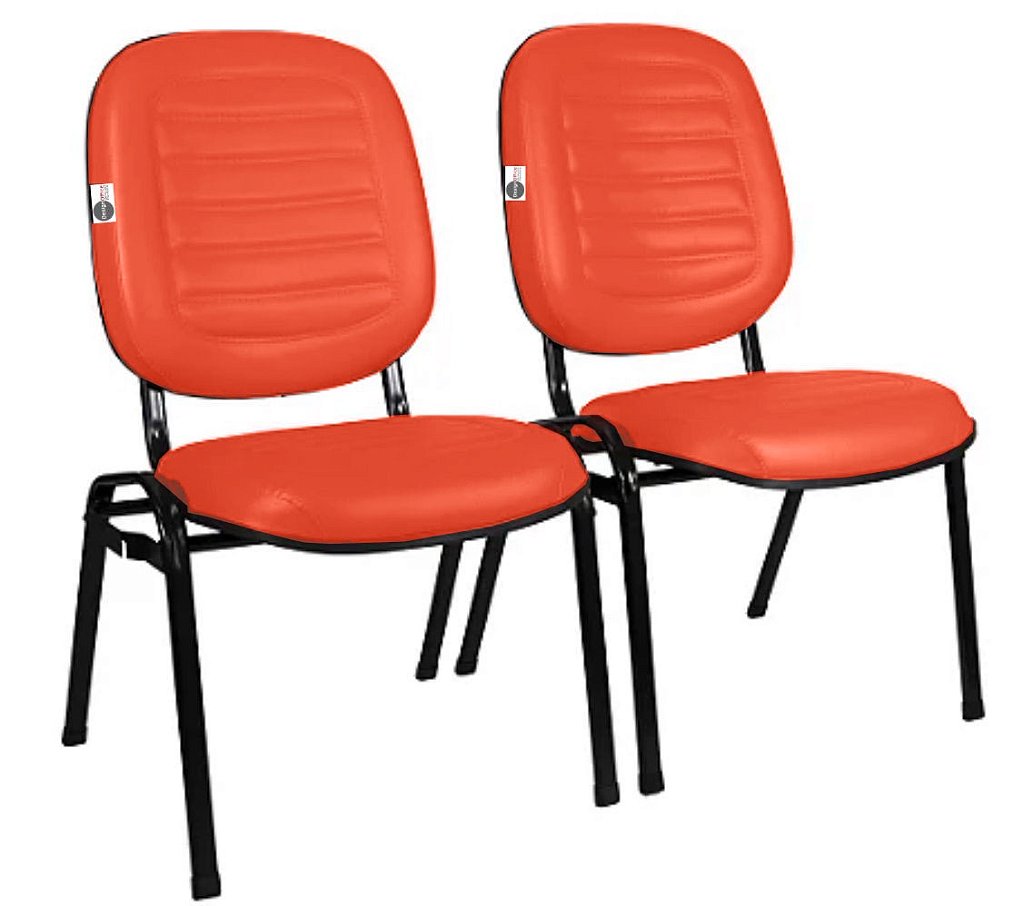 02 Cadeiras Empilhável para Igrejas Evangélicas Linha Holy Vermelho