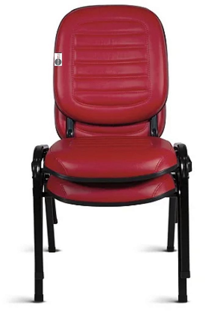 02 Cadeiras Empilhável para Igrejas Evangélicas Linha Holy Vermelho