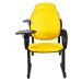 02 Cadeiras Escolar para Auditório e Escolas com Prancheta Linha Dallas Auditório Amarelo