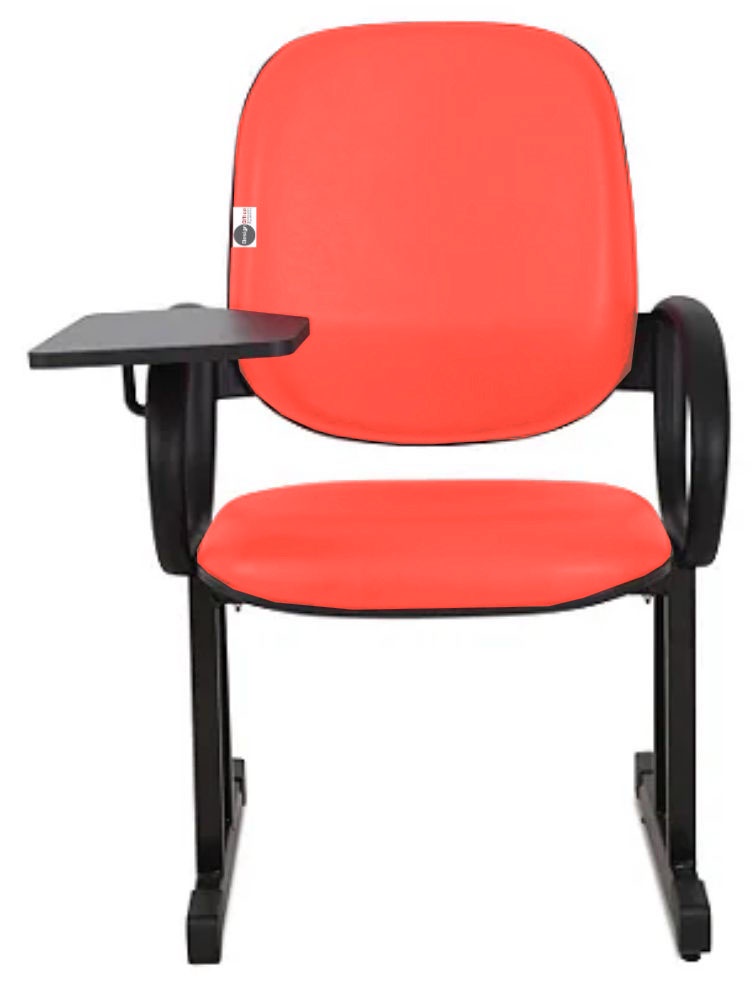 02 Cadeiras Escolar para Auditório e Escolas com Prancheta Linha Dallas Auditório Vermelho