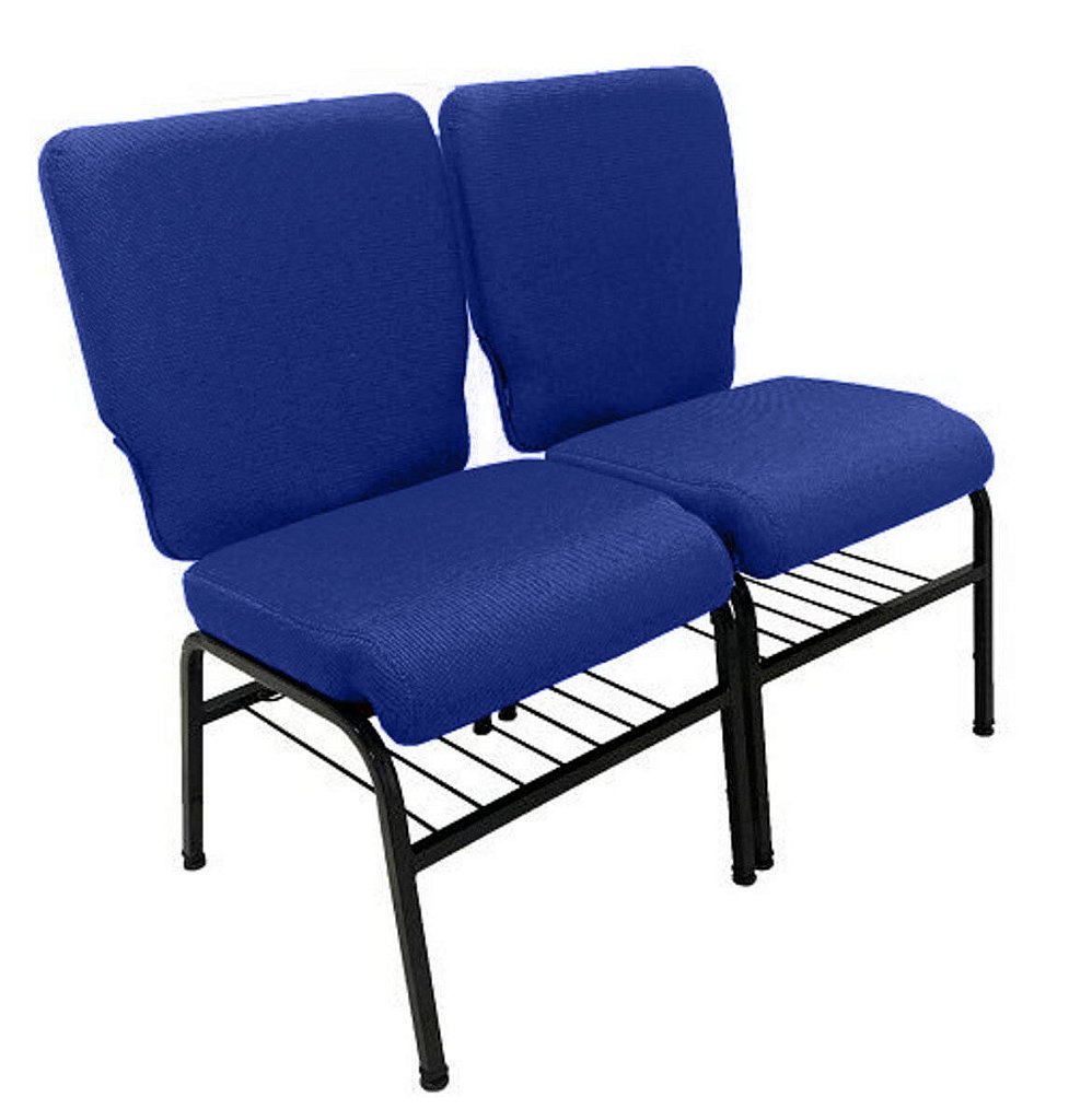 02 Cadeiras para Igrejas c/ Porta Biblía e Porta Cálice Azul