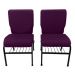 02 Cadeiras para Igrejas c/ Porta Biblía e Porta Cálice Roxo