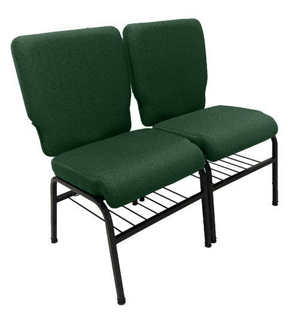 02 Cadeiras para Igrejas c/ Porta Biblía e Porta Cálice Verde
