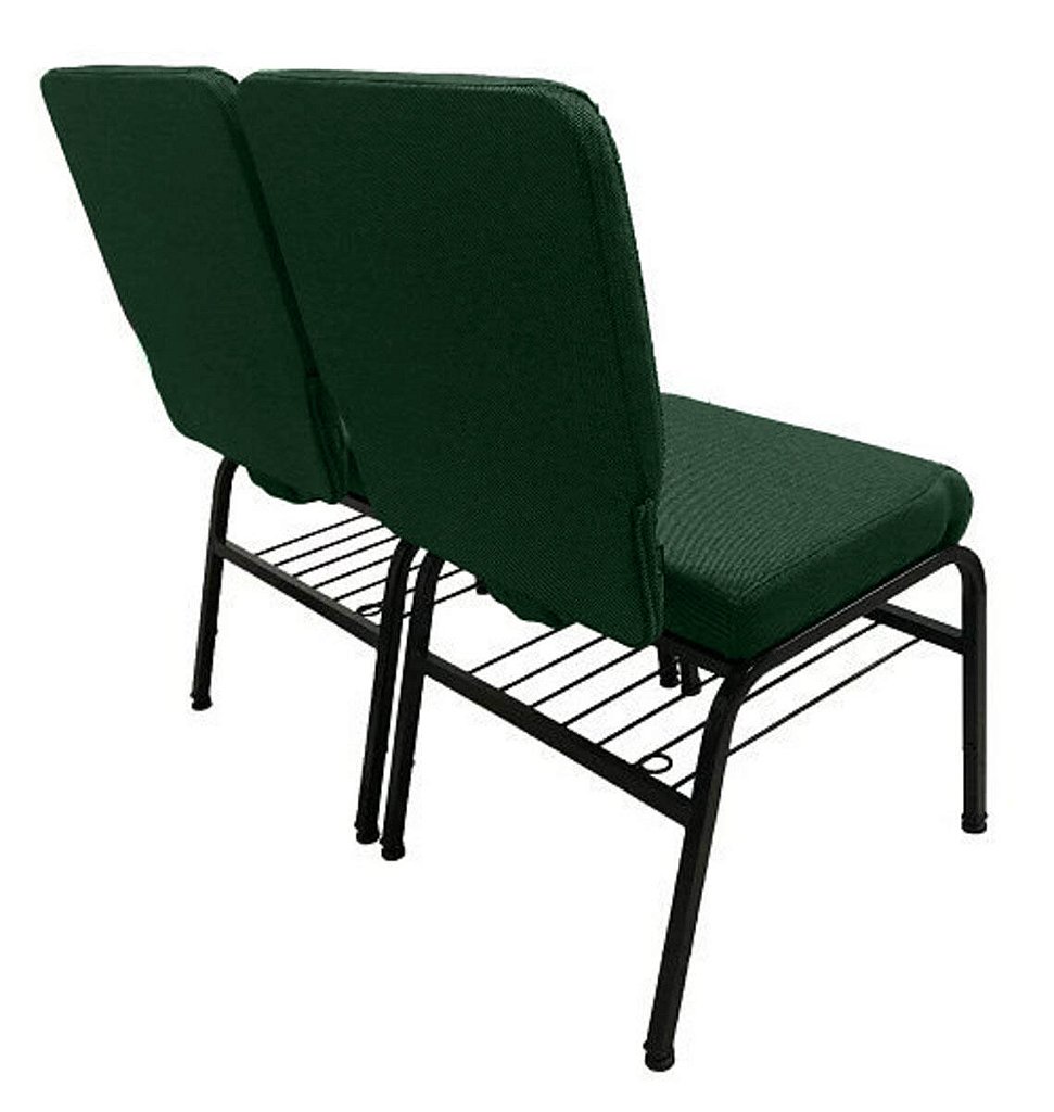 02 Cadeiras para Igrejas c/ Porta Biblía e Porta Cálice Verde