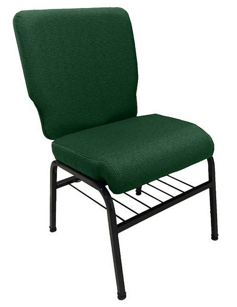 02 Cadeiras para Igrejas c/ Porta Biblía e Porta Cálice Verde