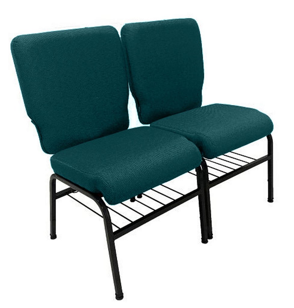 02 Cadeiras para Igrejas c/ Porta Biblía e Porta Cálice Verde