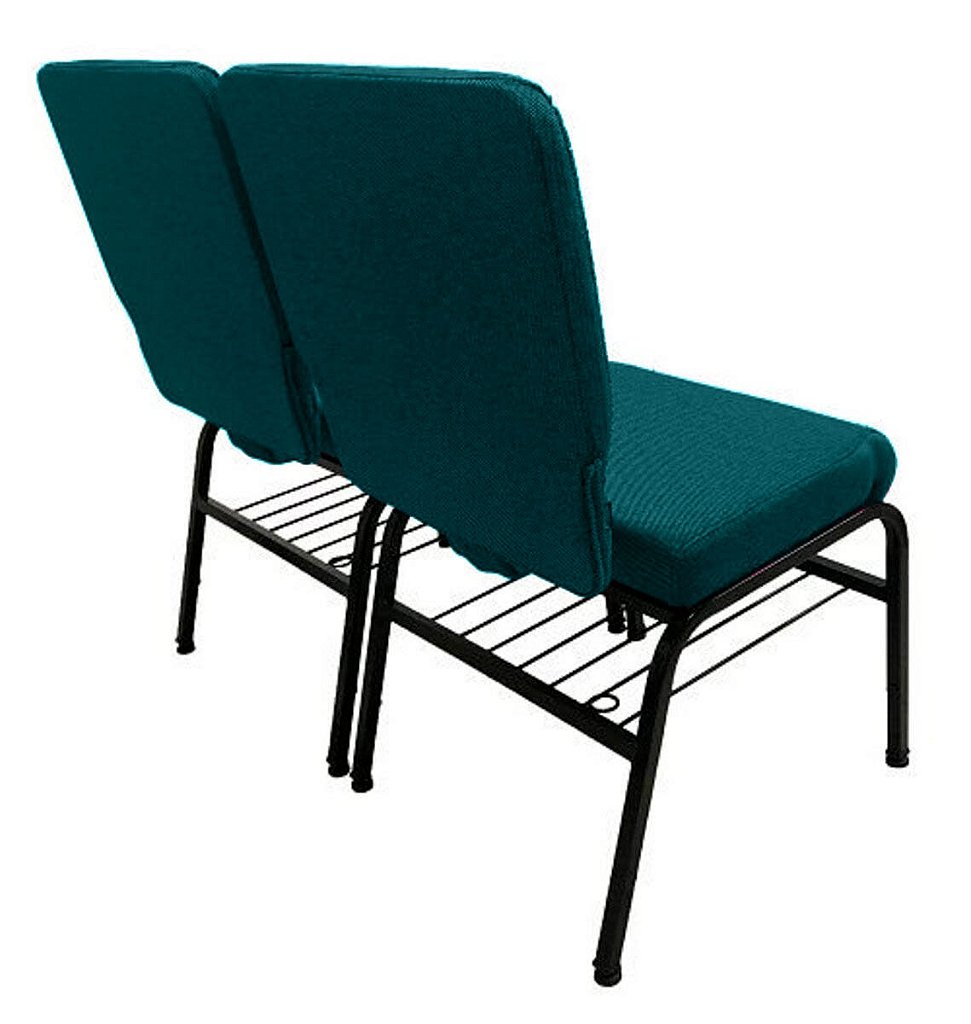 02 Cadeiras para Igrejas c/ Porta Biblía e Porta Cálice Verde