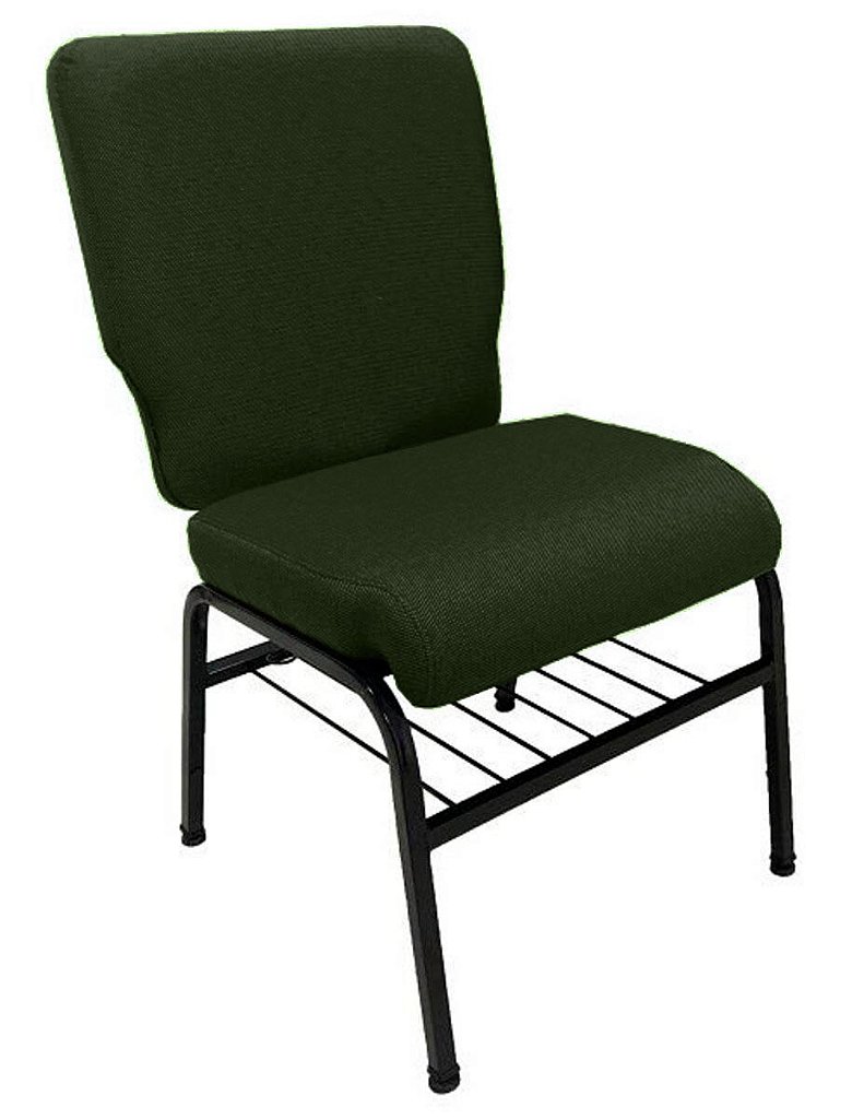 02 Cadeiras para Igrejas c/ Porta Biblía e Porta Cálice Verde