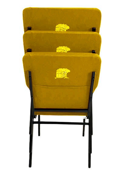 03 Cadeiras Empilhável para Igrejas Evangélicas Linha Church Amarelo