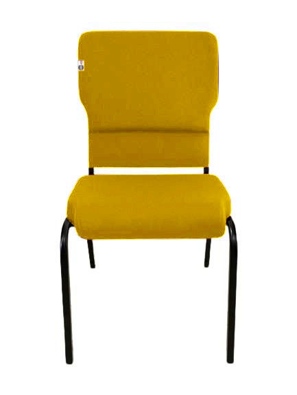 03 Cadeiras Empilhável para Igrejas Evangélicas Linha Church Amarelo